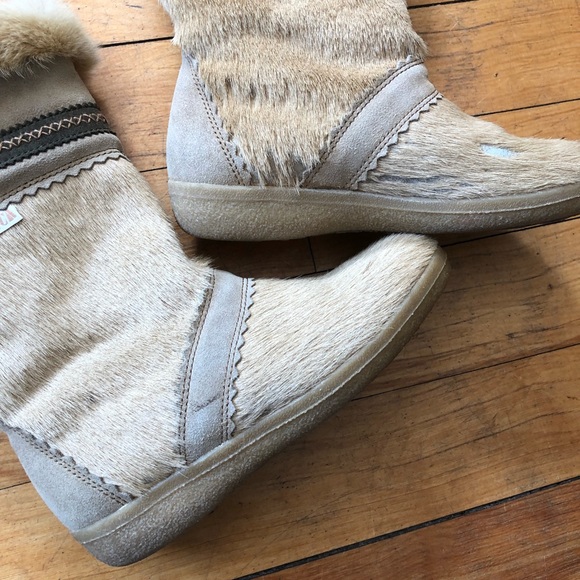 Tecnica Cream Colored Apres Ski Boots Fur / Suede - Picture 7 of 8